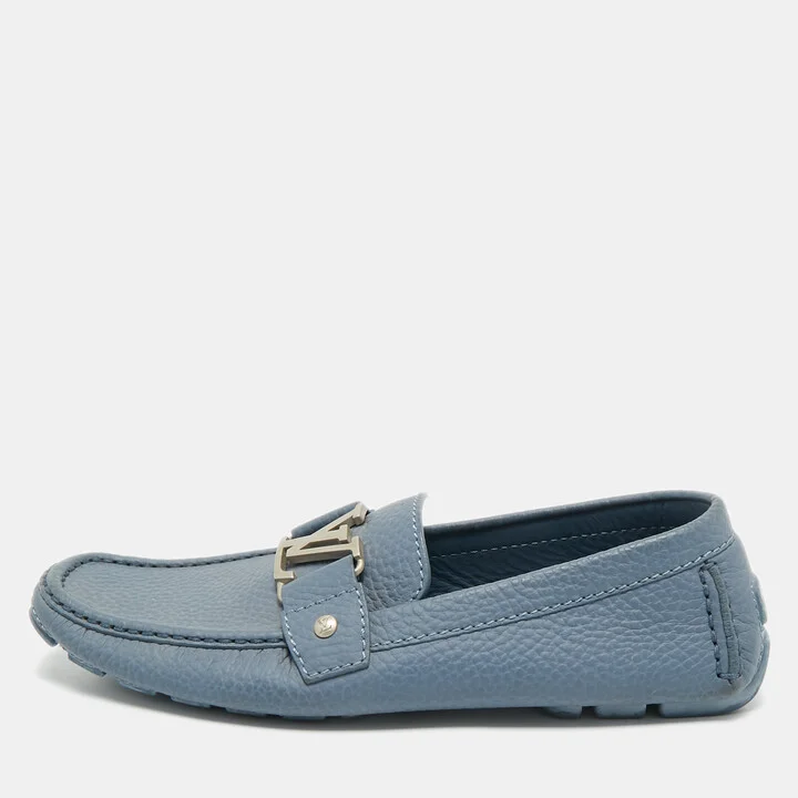 Louis Vuitton Blue Leather Monte Carlo Loafers Size 41