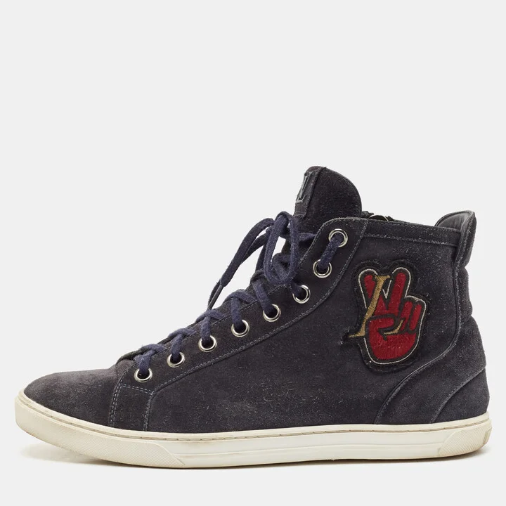 Louis Vuitton Blue Suede High Top Sneakers Size 42