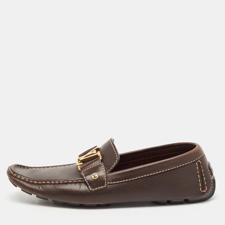 Louis Vuitton Brown Leather Monte Carlo Loafers Size 41.5