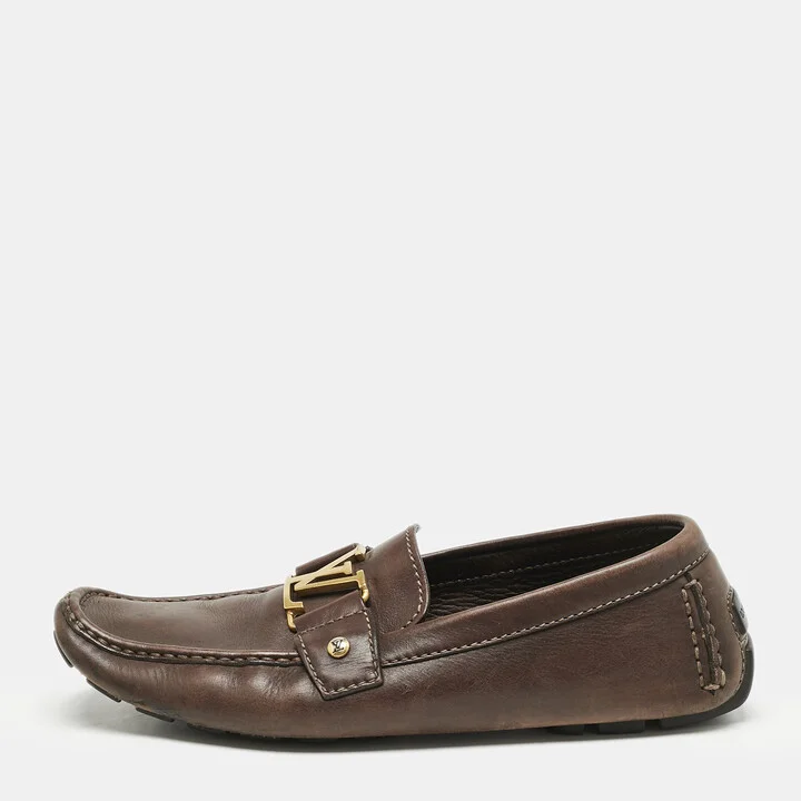 Louis Vuitton Brown Leather Monte Carlo Loafers Size 42.5