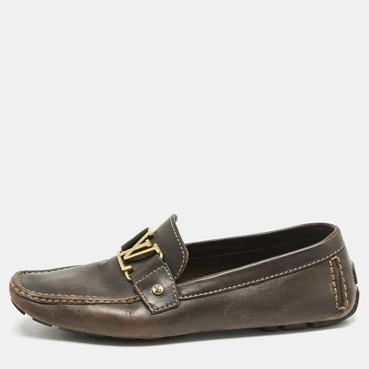 Louis Vuitton Brown Leather Monte Carlo Loafers Size 42