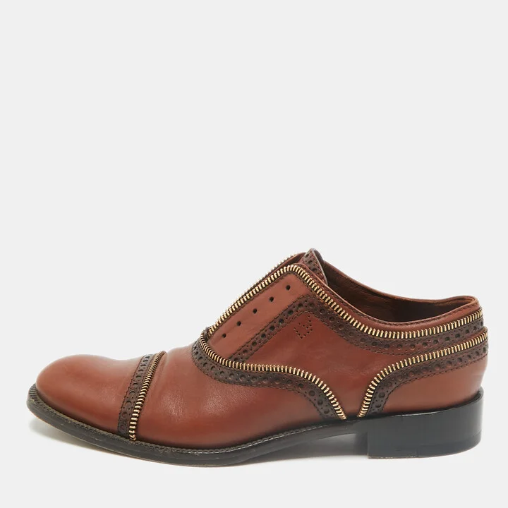 Louis Vuitton Brown Leather Tomboy Richelieu Oxfords Size 39