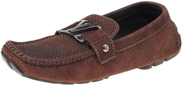 Louis Vuitton Brown Monte Carlo Suede Slip on Loafers Size 40
