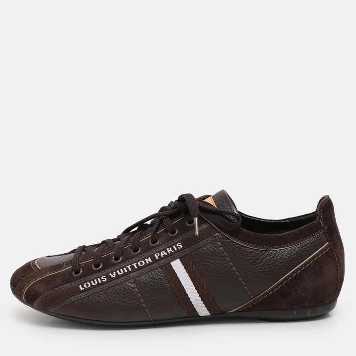 Louis Vuitton Brown Suede and Leather Cosmos Low Top Sneakers Size 40