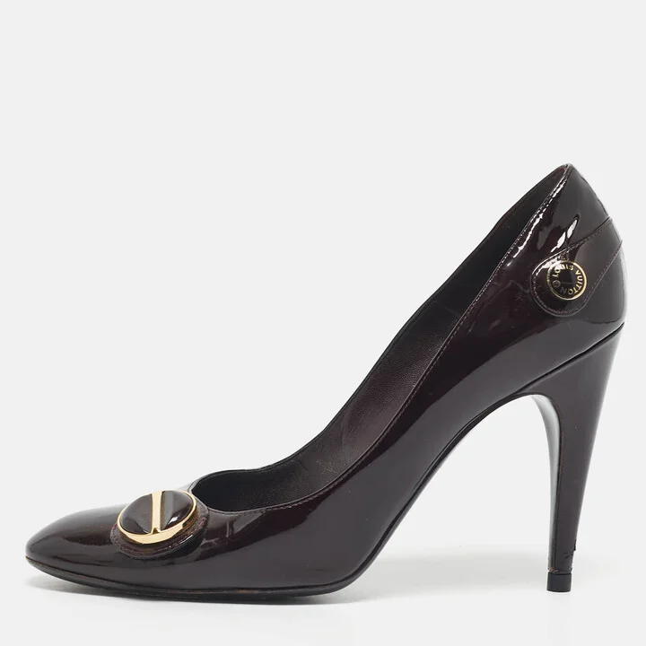 Louis Vuitton Burgundy Patent Leather Sloane Pumps Size 39