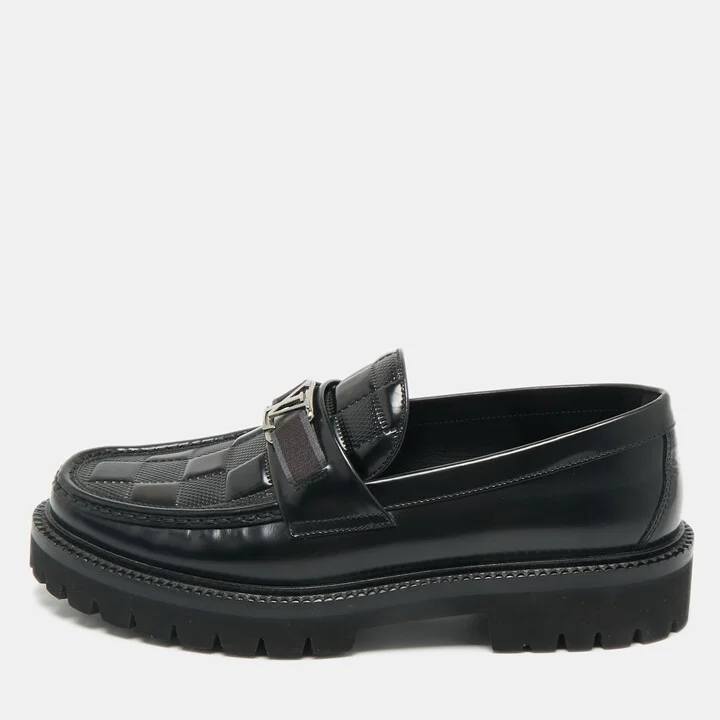 Louis Vuitton Damier Graphite Leather Major Loafers Size 40.5