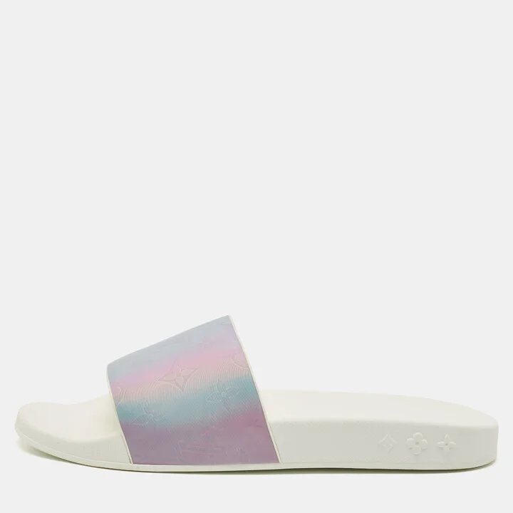 Louis Vuitton Iridescent Prism Monogram PVC Waterfront Slides Size 41