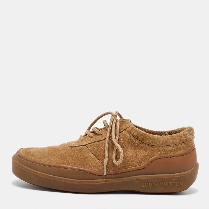 Louis Vuitton Light Brown Suede Lace Up Oxfords Size 40