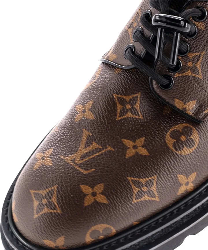 Louis Vuitton Men's Black Ice Derby Shoes Monogram Canvas - Image 5