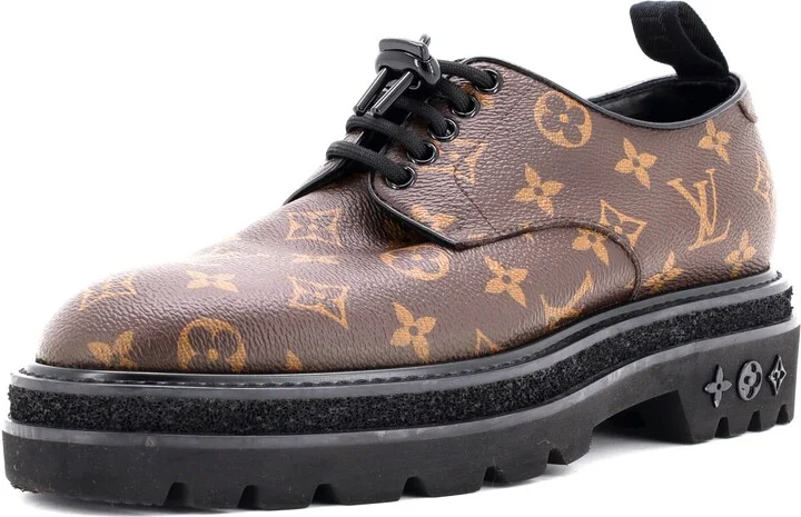 Louis Vuitton Men's Black Ice Derby Shoes Monogram Canvas