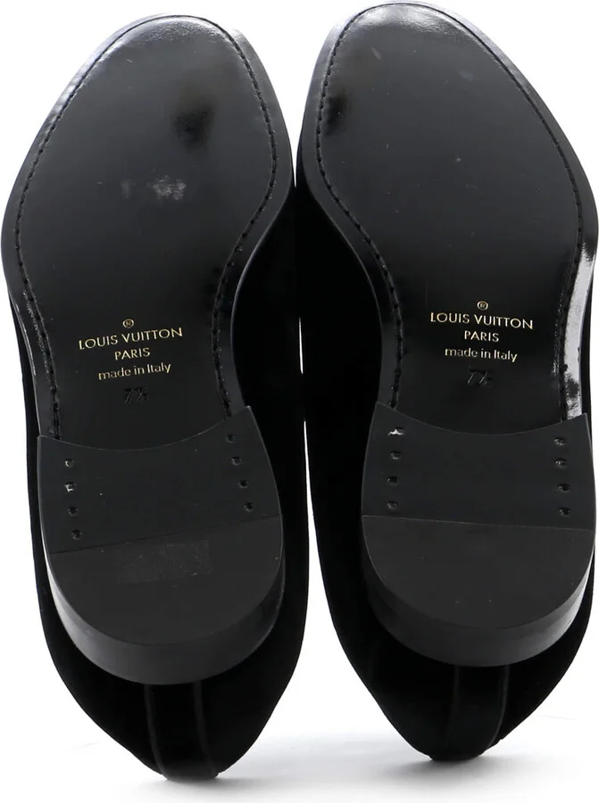 Louis Vuitton Men's Logo Loafers Embroidered Velvet - Image 4
