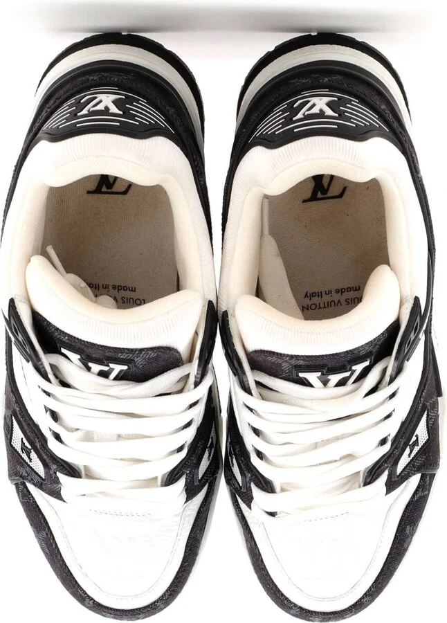 Louis Vuitton Men's LV Trainer Sneakers Monogram Empreinte Leather and Monogram Denim - Image 2