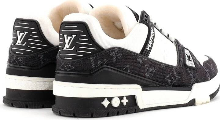 Louis Vuitton Men's LV Trainer Sneakers Monogram Empreinte Leather and Monogram Denim - Image 3