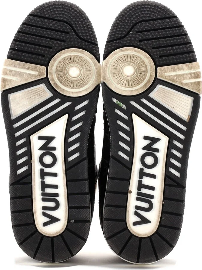 Louis Vuitton Men's LV Trainer Sneakers Monogram Empreinte Leather and Monogram Denim - Image 4