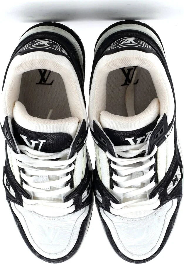 Louis Vuitton Men's LV Trainer Sneakers Monogram Empreinte Leather and Monogram Denim - Image 2