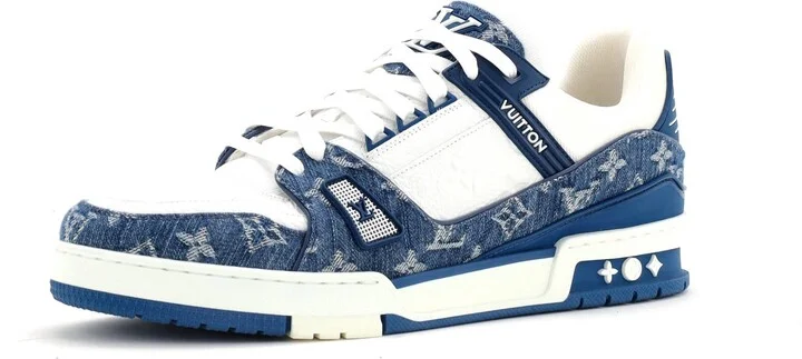 Louis Vuitton Men's LV Trainer Sneakers Monogram Empreinte Leather and Monogram Denim