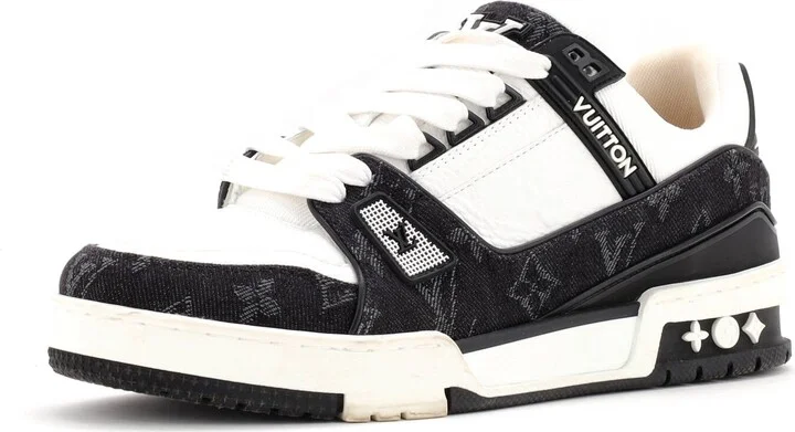 Louis Vuitton Men's LV Trainer Sneakers Monogram Empreinte Leather and Monogram Denim