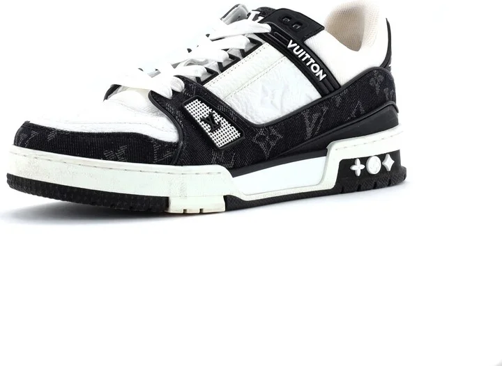 Louis Vuitton Men's LV Trainer Sneakers Monogram Empreinte Leather and Monogram Denim