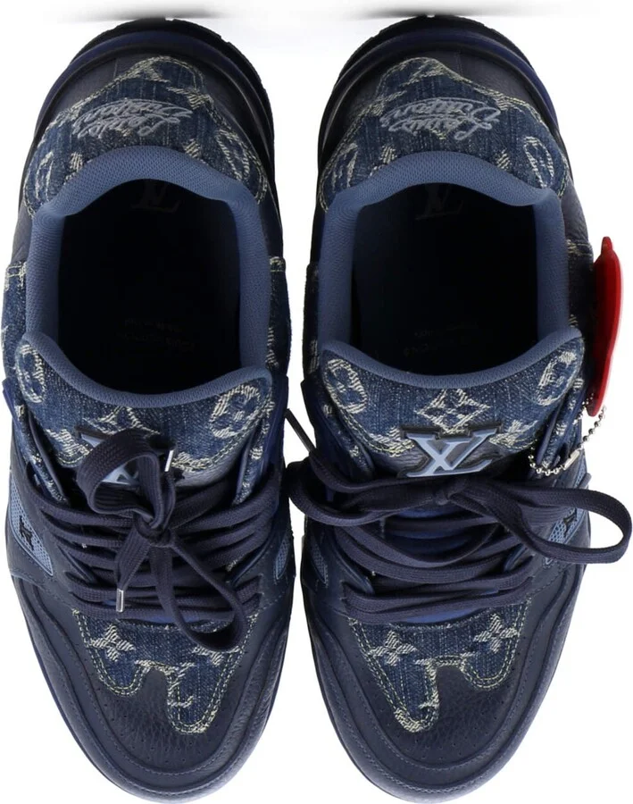 Louis Vuitton Men's Nigo Trainer Sneakers Monogram Denim and Leather - Image 2