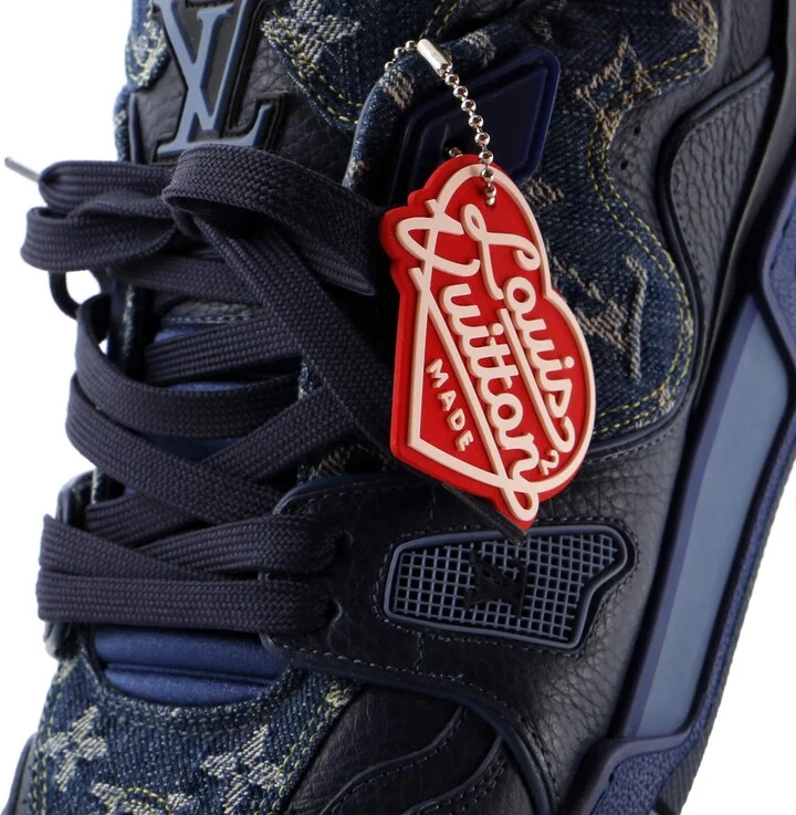 Louis Vuitton Men's Nigo Trainer Sneakers Monogram Denim and Leather - Image 5