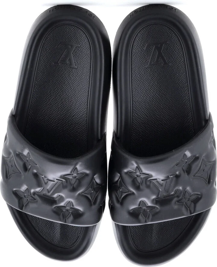 Louis Vuitton Men's Waterfront Mule Sandals Monogram Embossed Rubber - Image 2