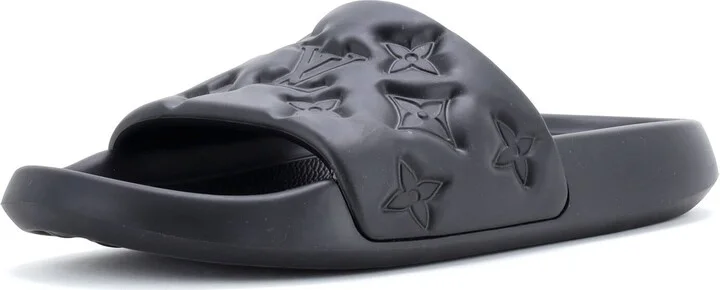 Louis Vuitton Men's Waterfront Mule Sandals Monogram Embossed Rubber