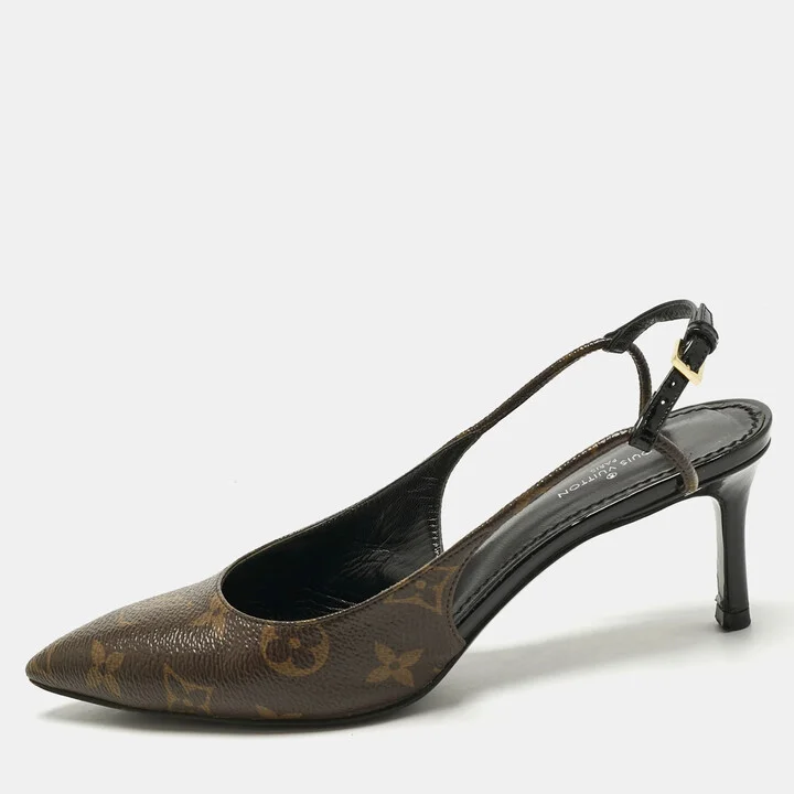 Louis Vuitton Monogram Canvas Cherie Slingback Pumps Size 35
