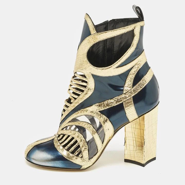 Louis Vuitton Multicolor Infrarouge Glazed Leather Queen Of Hearts Booties Size 38