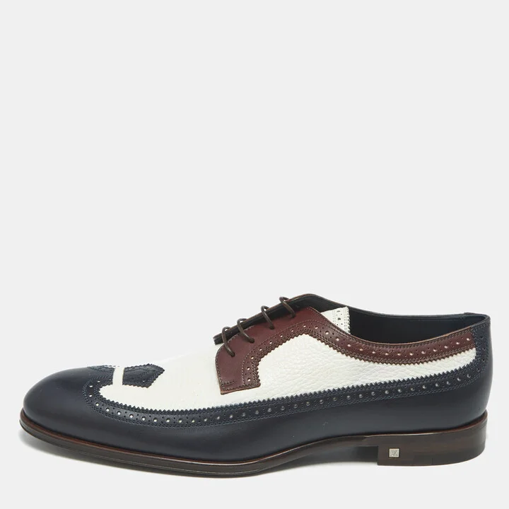 Louis Vuitton Multicolor Leather Lace Up Brogues Size 43.5