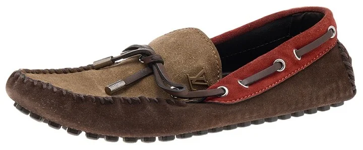 Louis Vuitton Multicolor Suede Arizona Slip On Loafers Size 42