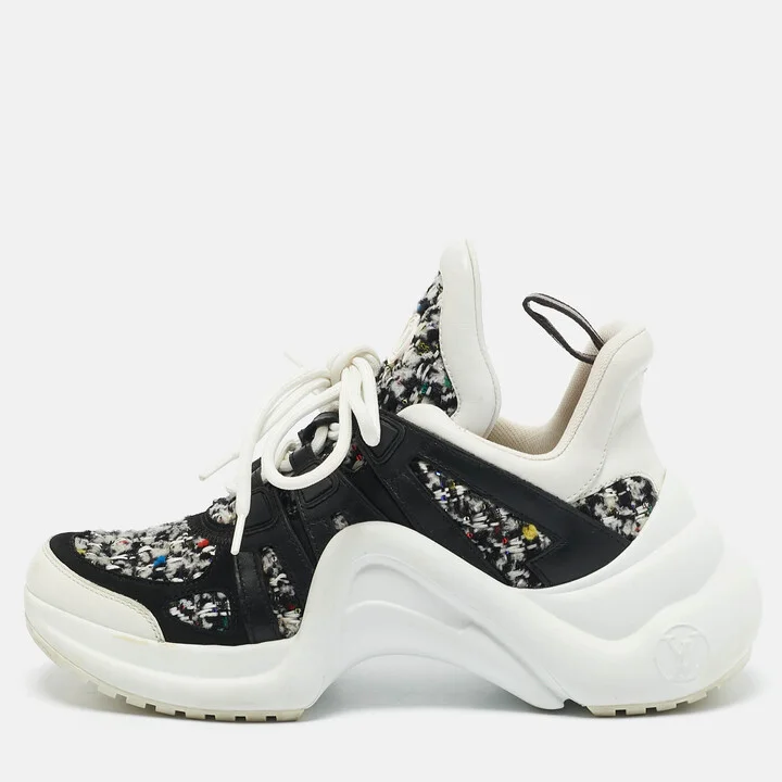 Louis Vuitton Multicolor Tweed and Leather Archlight Sneakers Size 37
