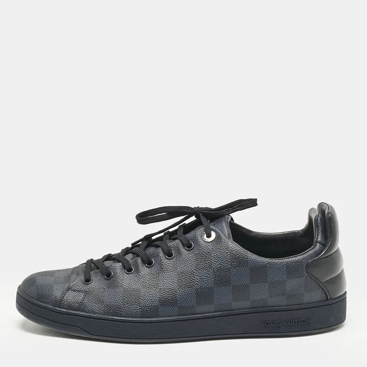 Louis Vuitton Navy Blue Damier Cobalt Canvas Frontrow Low Top Sneakers Size 45