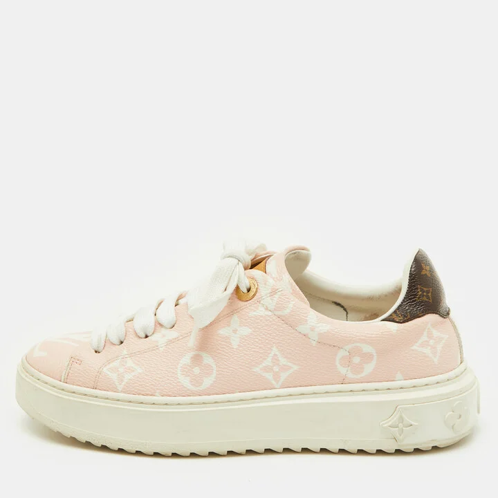 Louis Vuitton Pink Monogram Giant Canvas Time Out Sneakers Size 35.5