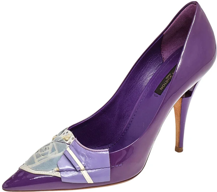 Louis Vuitton Purple Patent Riviera Pumps Size 39.5