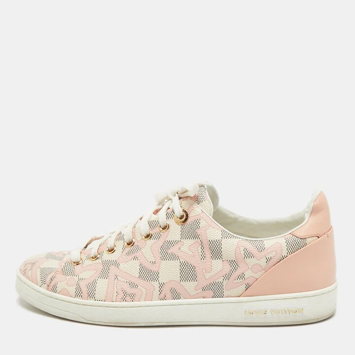 Louis Vuitton Rose Ballerine Damier Azur Tahitienne Bora Bora Sneakers Size 40
