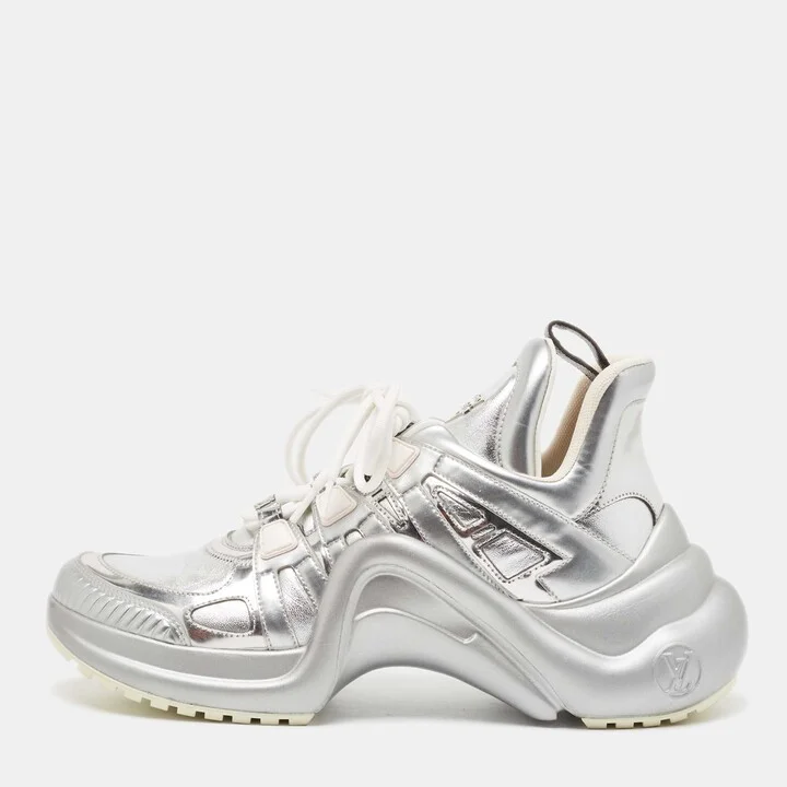 Louis Vuitton Silver Leather Archlight Sneakers Size 40