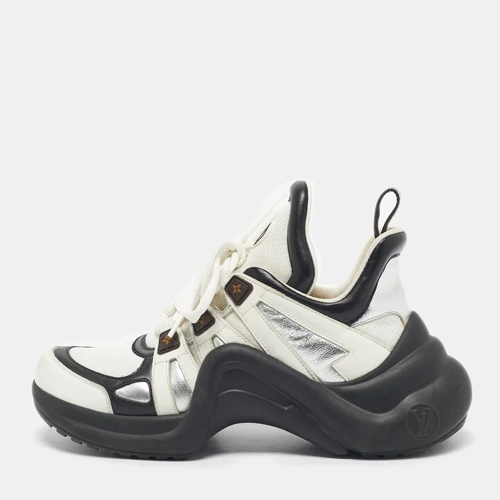 Louis Vuitton Tricolor Leather and Monogram Canvas Archlight Sneakers Size 38