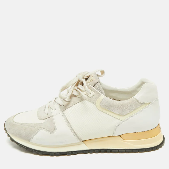Louis Vuitton Tricolor Leather and Suede Run Away Lace Up Sneakers Size 37.5