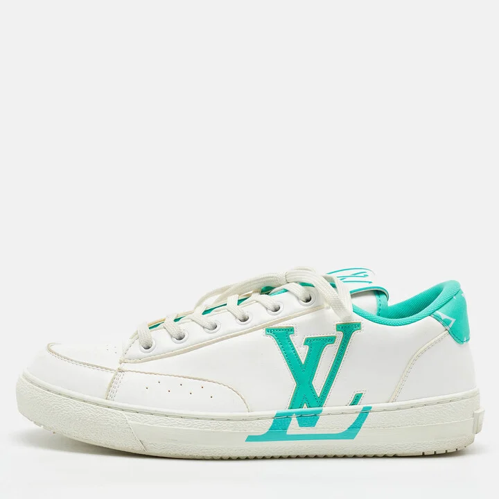 Louis Vuitton White/Green Leather Charlie Low Top Sneakers Size 38.5