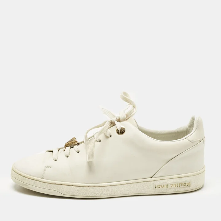 Louis Vuitton White Leather Frontrow Low Top Sneakers Size 38
