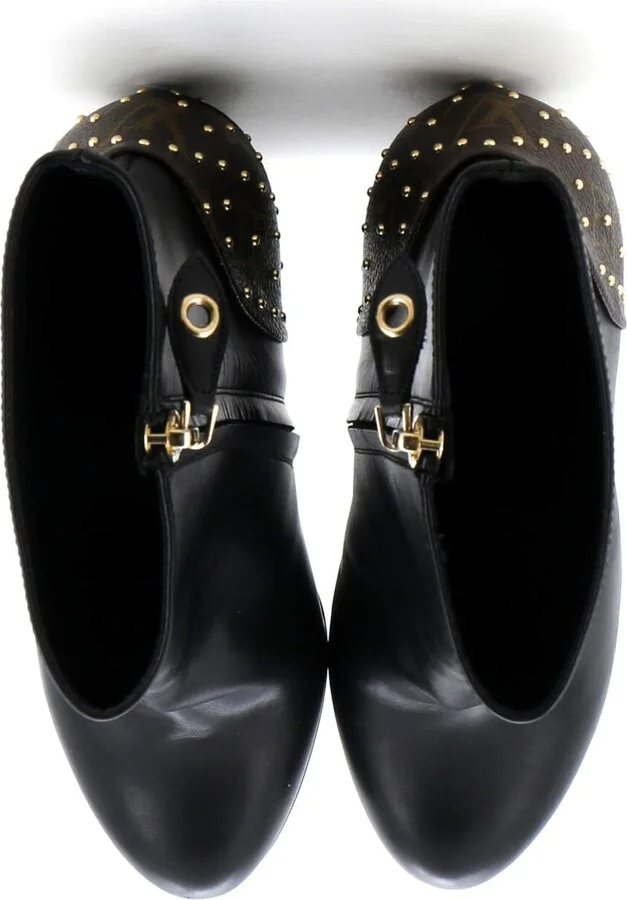 Louis Vuitton Women's Afterglow Platform Ankle Boots Leather with Monogram Canvas - Image 2