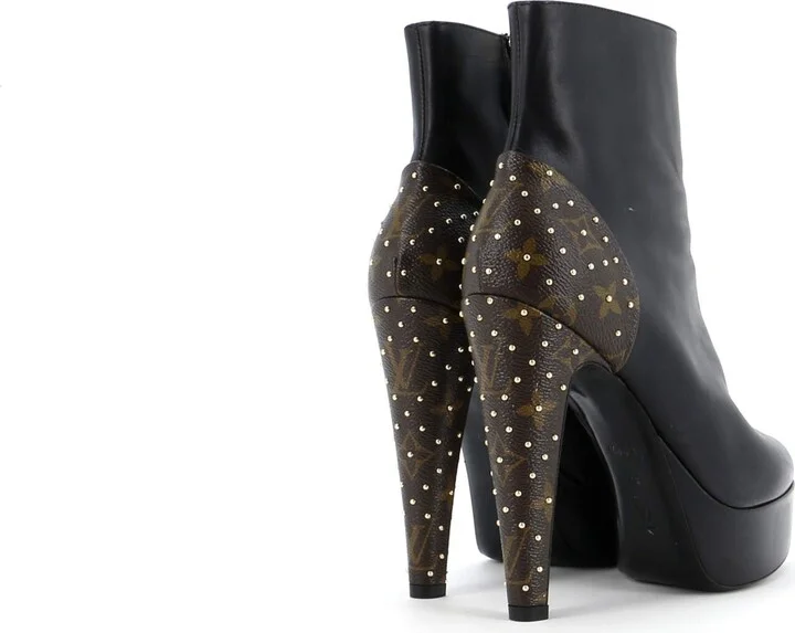 Louis Vuitton Women's Afterglow Platform Ankle Boots Leather with Monogram Canvas - Image 3