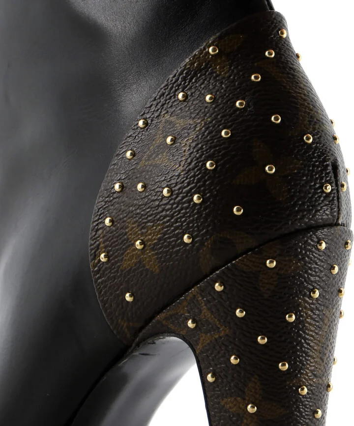 Louis Vuitton Women's Afterglow Platform Ankle Boots Leather with Monogram Canvas - Image 6