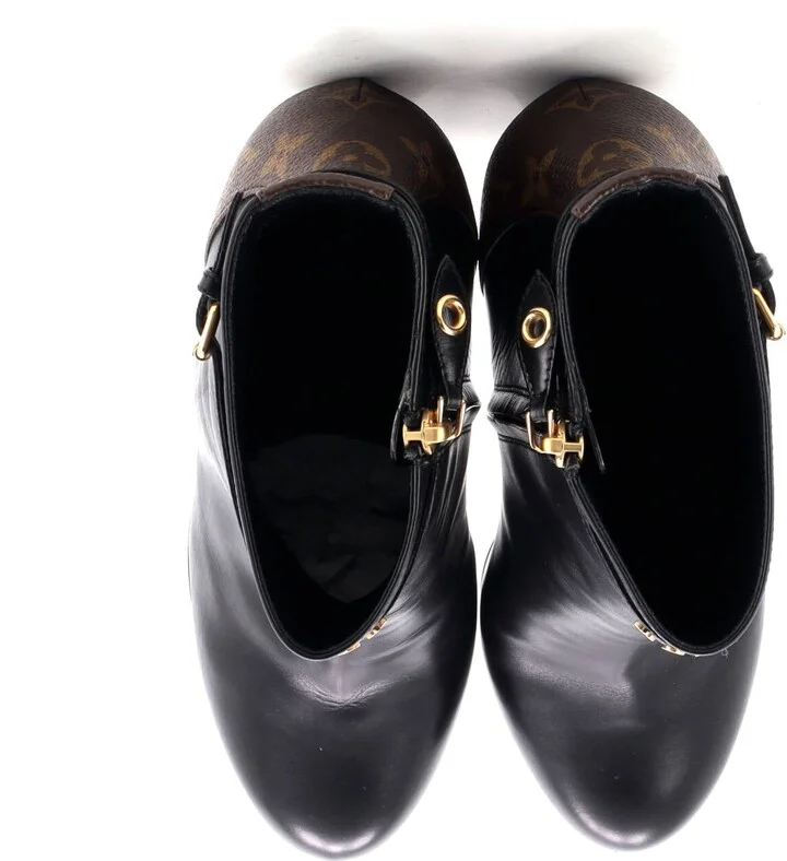Louis Vuitton Women's Afterglow Platform Ankle Boots Leather with Monogram Canvas - Image 2