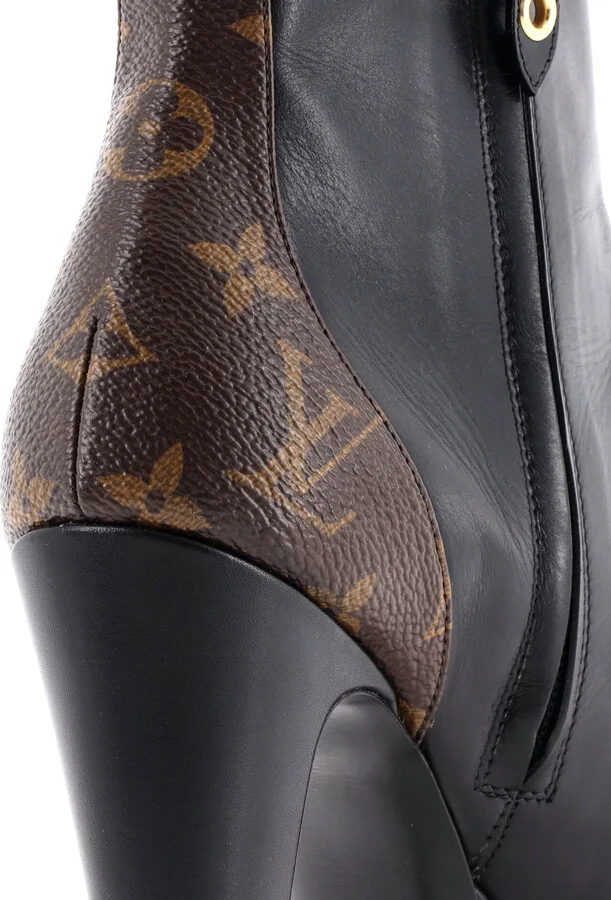 Louis Vuitton Women's Afterglow Platform Ankle Boots Leather with Monogram Canvas - Image 6