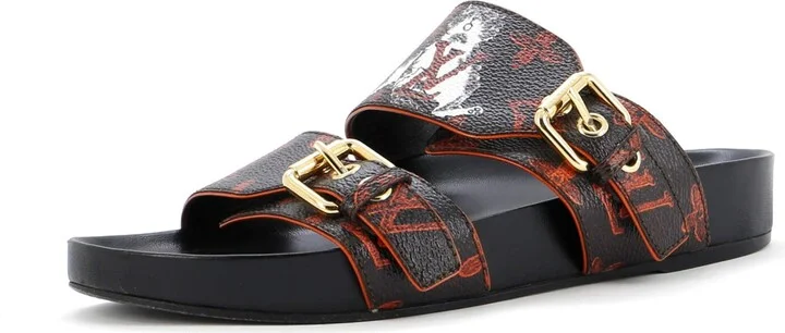Louis Vuitton Women's Bom Dia Flat Mules Limited Edition Grace Coddington Catogram Canvas