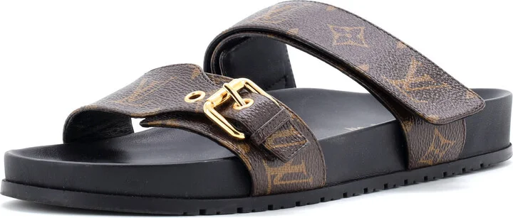 Louis Vuitton Women's Bom Dia Flat Mules Monogram Canvas