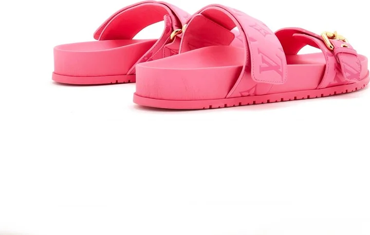 Louis Vuitton Women's Bom Dia Flat Mules Monogram Embossed Leather - Image 3