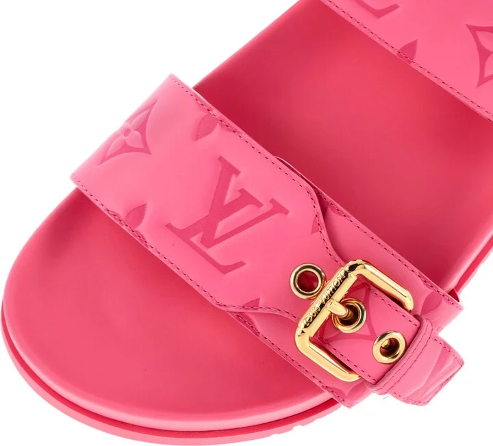 Louis Vuitton Women's Bom Dia Flat Mules Monogram Embossed Leather - Image 5
