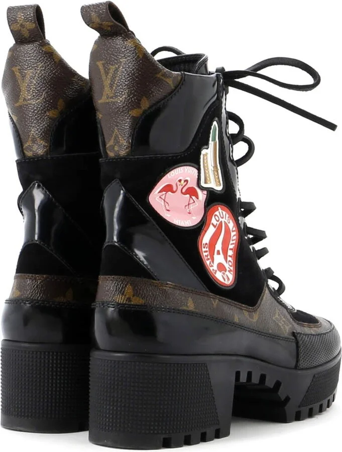 Louis Vuitton Women's Laureate Platform Desert Boots Limited Edition World Tour Suede with Monogram Canvas and Leather - Image 3
